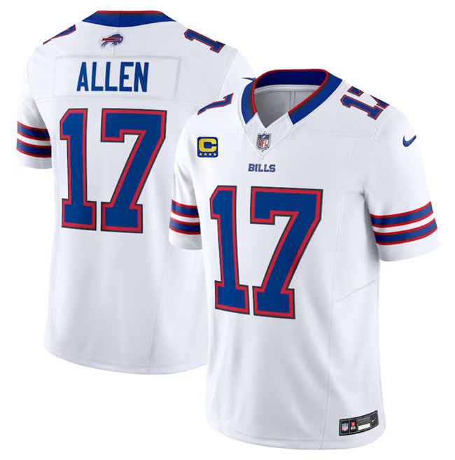 Men's Buffalo Bills #17 Josh Allen White 2023 F.U.S.E. With 4-Star C Patch Vapor Untouchable Limited Football Stitched Jersey - Click Image to Close